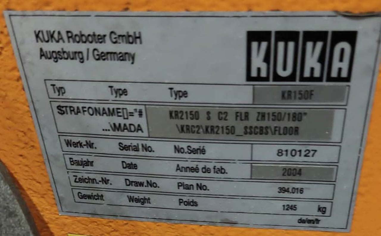 Kuka KR 150 foundry robot HR1837, used