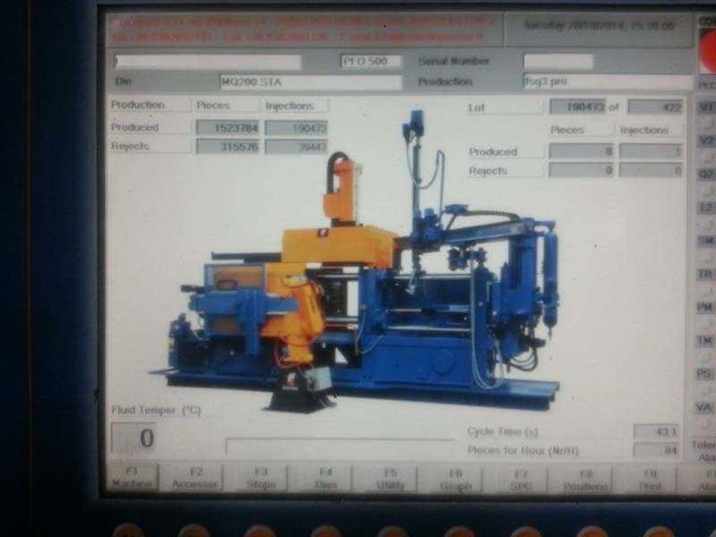Colosio PFO 500 cold chamber die casting machine, used KK1288
